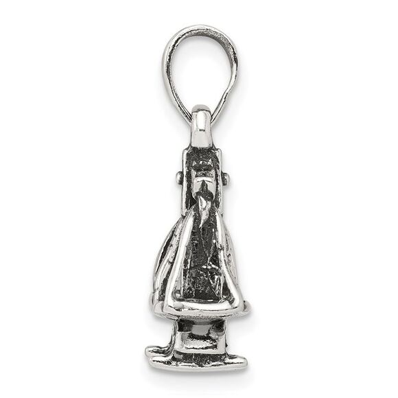 Sterling Silver Libra the Scale Zodiac 3D Antiqued Pendant - Picture 2 of 6